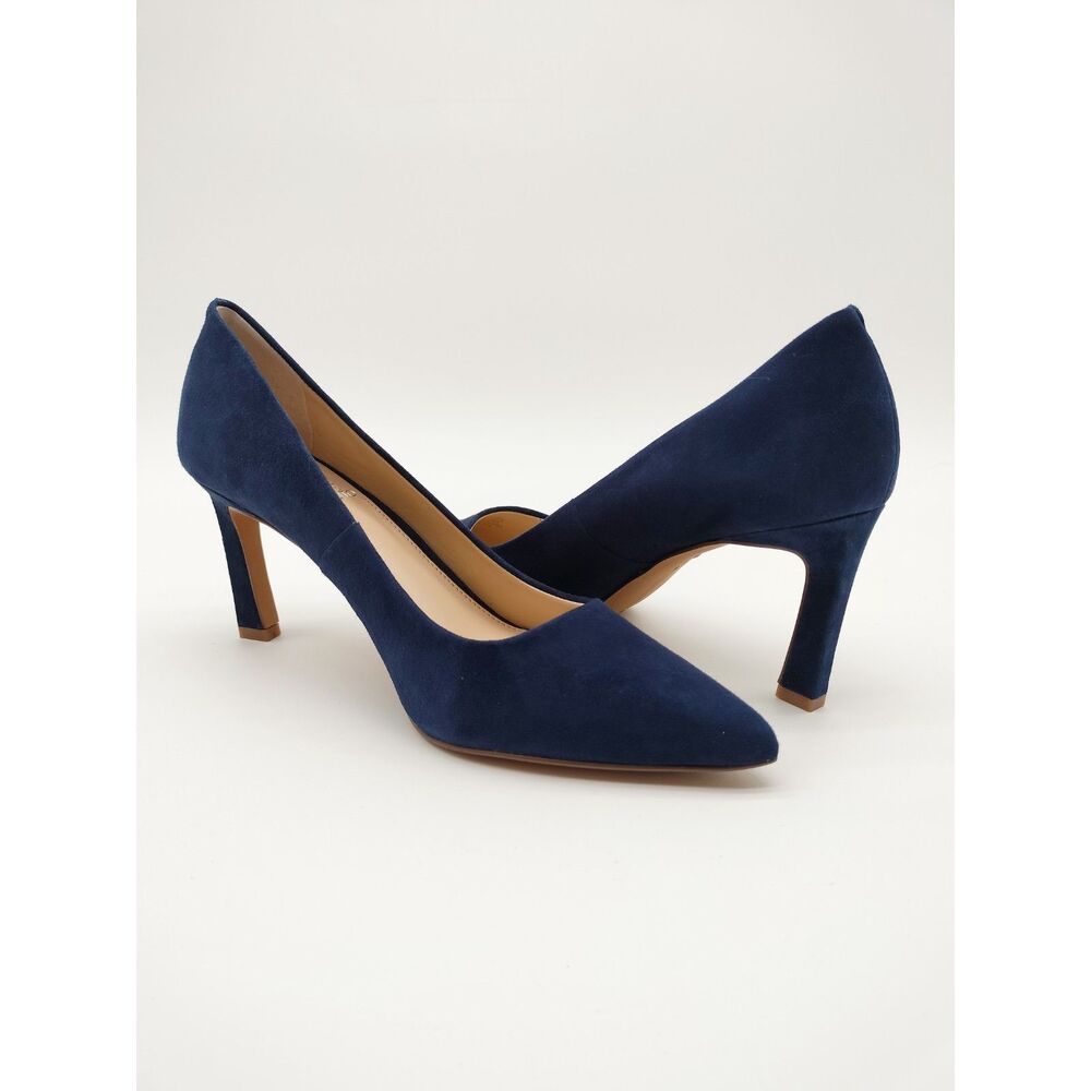 Vince Camuto Retsie Size 8.5 M Navy Blue Suede Pointed Toe Stiletto Pumps